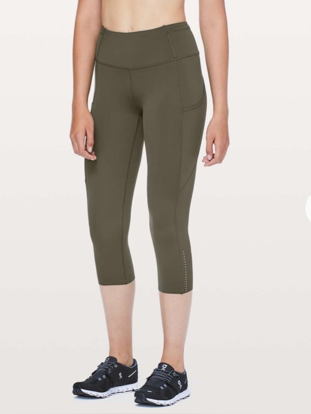lululemon athletica fast and free crop ll Nulux 19” Dark Olive Leggings